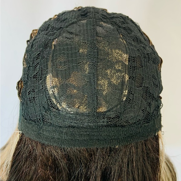 Gorgeous Salt & Pepper Color Premium Fiber Wig with Bangs - Picture 3 of 7